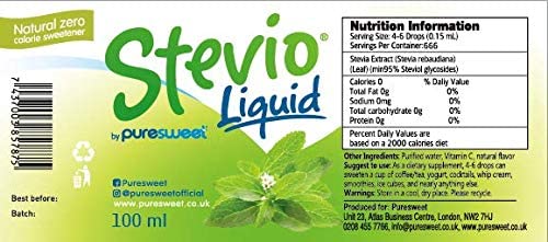 Stevio® Stevia Liquid Drops 100ml, by Puresweet®