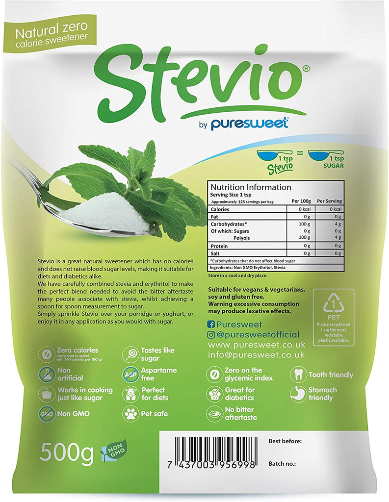 Stevio® Premium Stevia Sweetener 500g, by Puresweet®