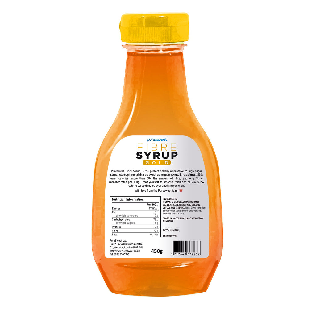 Puresweet Fibre Syrup 450g, Golden Syrup Alternative, 70% Fibre, 1:1 Replacement.